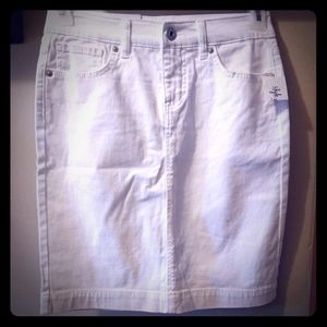 Style & Co Bright White Denim Skirt